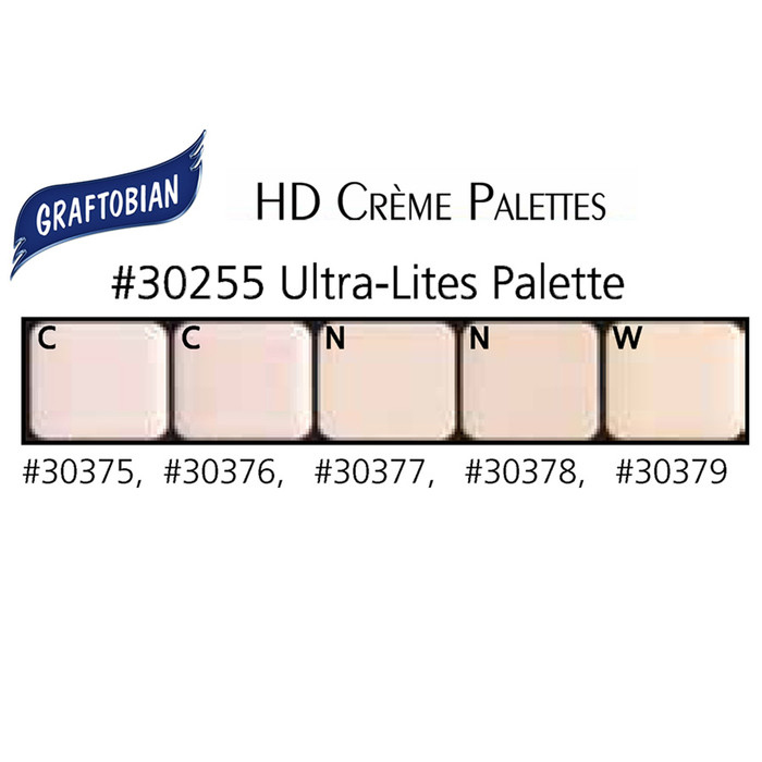 Graftobian HD Creme Palette Ultra Lites Color Chart