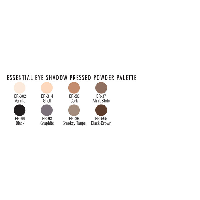 Ben Nye Essential Eye Shadow Palette Color Chart