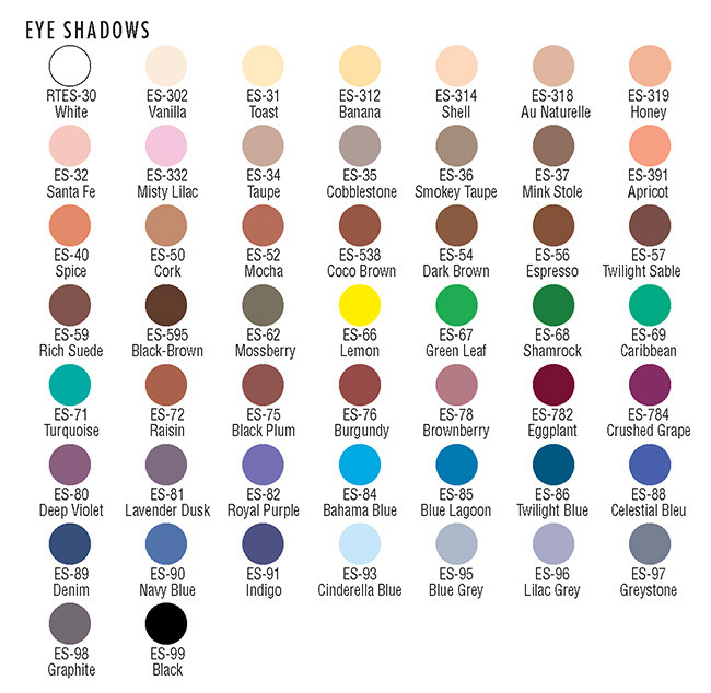 Ben Nye Pressed Eye Shadow Tablet Colors