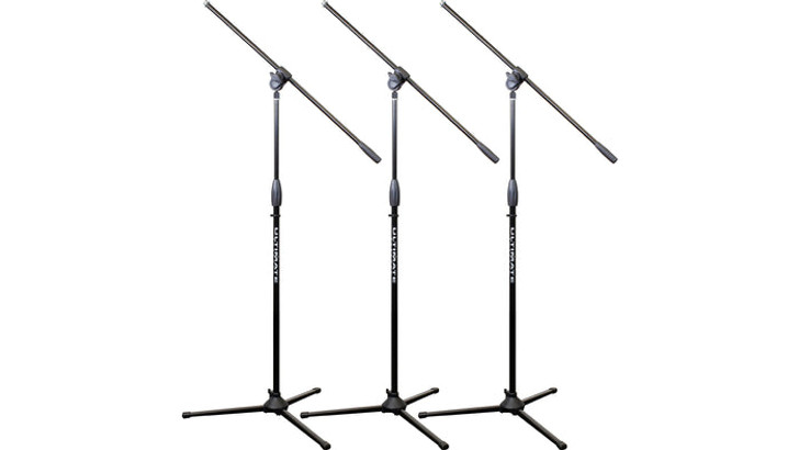 Ultimate Support MC-40B Pro Short Mic Stand 3-Pack