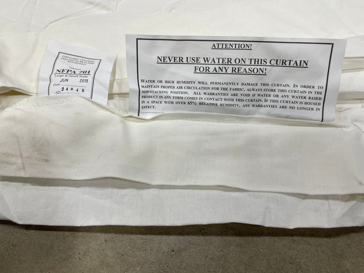 FR WHT Muslin Drop 0% F Seamed 20' H x 10'W