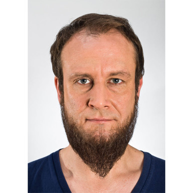 Kryolan Full Beard (Style 09237) in Brown. Sold by Norcostco.