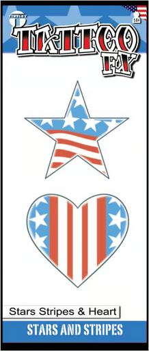 Tinsley Transfers Tattoo - Stars Stripes & Hearts