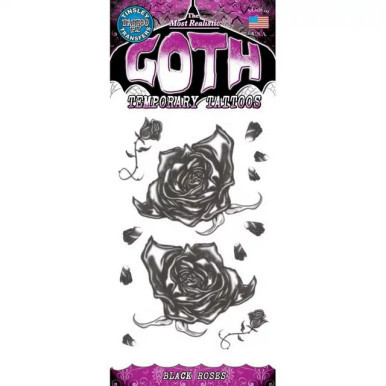 Tinsley Transfers Goth Tattoo - Black Roses