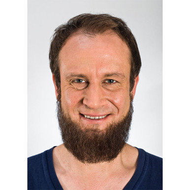 Kryolan Full Beard (Style 09235) in Brown. Sold by Norcostco.