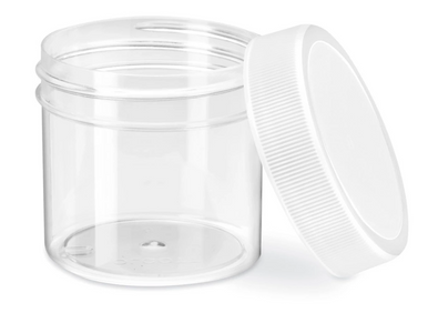 Clear Wide-Mouth Plastic Jar 2oz