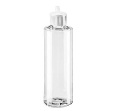 Clear Cylinder Bottle Flip-Top Cap 8oz