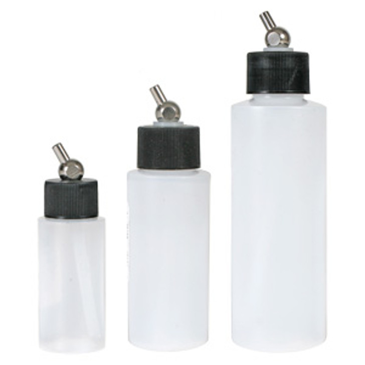 Iwata Translucent Plastic Cyclinder Bottles with No-Rust Cap