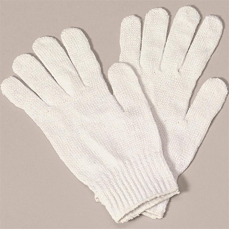 Cotton Santa Gloves, White Knit