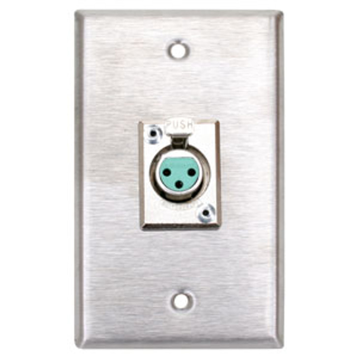 3 Pin XLR Female in Single Gang Wall Plate