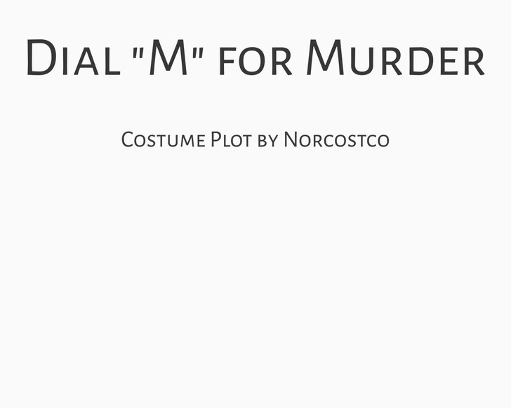 Dial "M" For Murder Costume Plot | by Norcostco