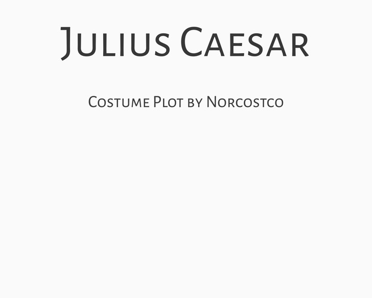 Julius Caesar Costume Plot | by Norcostco