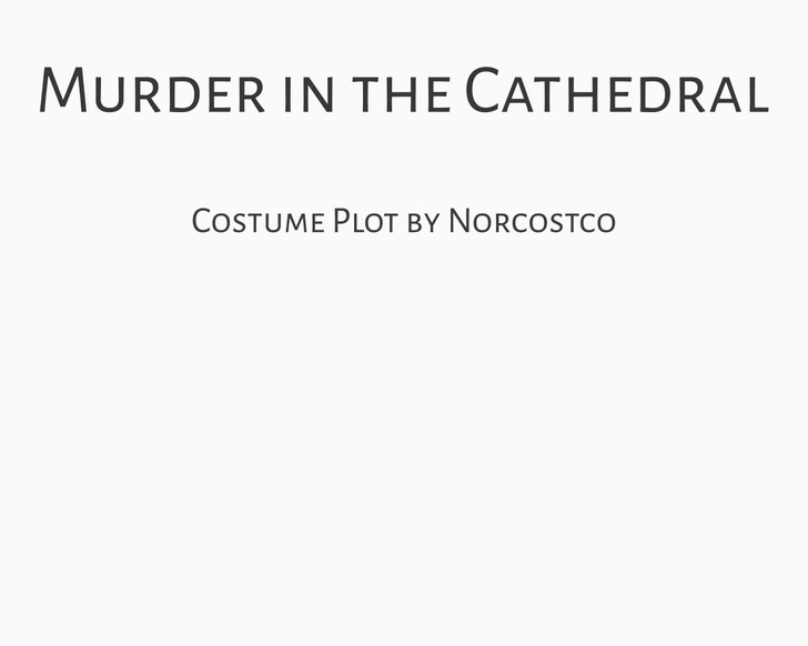 Murder in the Cathedral Costume Plot | by Norcostco