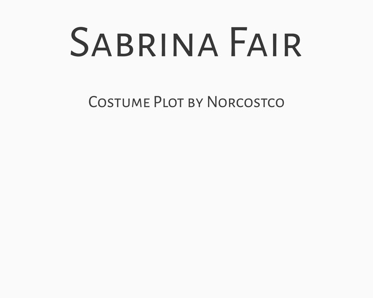 Sabrina Fair Costume Plot | by Norcostco