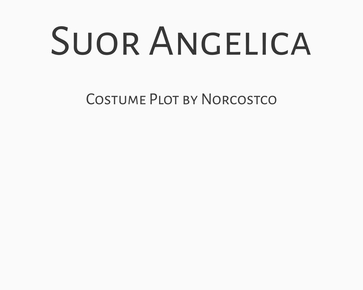 Suor Angelica Costume Plot | by Norcostco