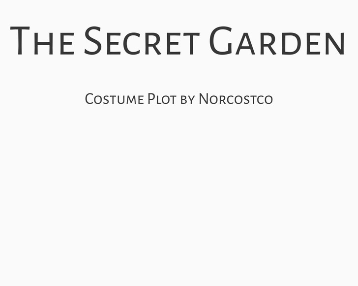 The Secret Garden Costume Plot | by Norcostco