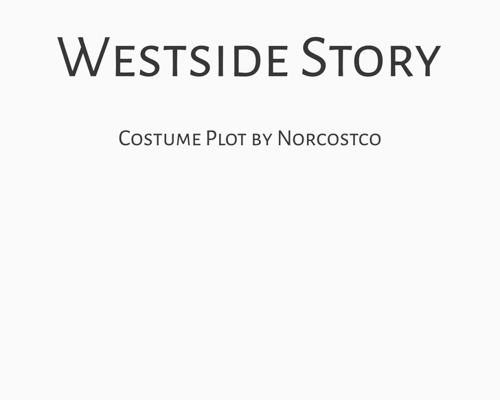 West Side Story Costume Plot | by Norcostco