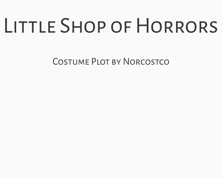 Little Shop of Horrors Costume Plot | by Norcostco