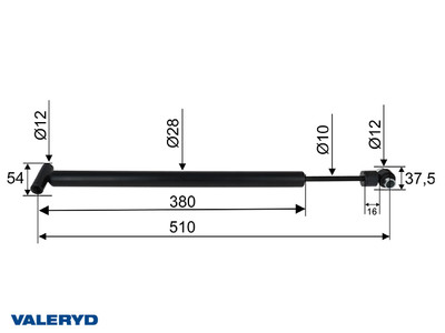 Overrun damper ALKO 251S/251R from 1993 CC dimension 510 mm