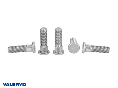 Wheel bolt M12x1.5 fits Hahn/BPW. Splines Ø17x8mm. Thread length 26mm. Tot. length 41.5mm (5 pack)