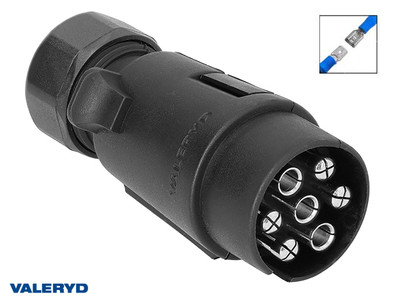 Electrical plug 7-pin. plastic 12V with cable lug connection