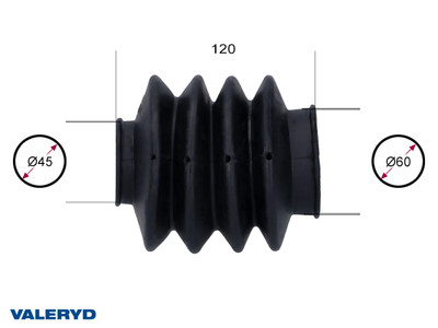 Rubber bellows Universal BPW/GRÜMER/KNOTT/PEITZ Ø45/Ø60