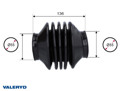Rubber bellows Universal Ø55/Ø55