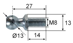 Ball stud stainless steel Ø13; L=27; M8 [6890076]