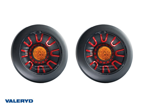 LED Taillight SCANDI-313 black Valeryd Right/Left Ø155×39mm 12-36V, 1m cable (2 pack) [3010360]