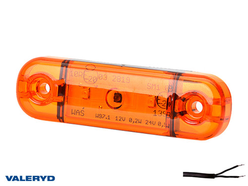 LED Side marking light WAŚ R/L 83,8x24,2x10,4 yellow 230mm Cable