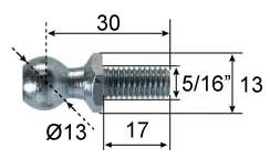 Ball stud ; Ø13; L=30; 5/16 inch  [6890012]