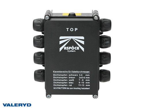 Junction box Aspöck 182x161x67mm Deep lid ASS1 8-outlets [3102004]