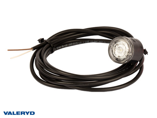 LED Position light Aspöck Monopoint II Ø38x54mm white 12/24V with 3,50m open end cable [3152012]