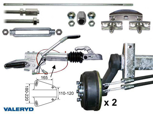 Axle kit Knott Bogie 2700 Kg 1200/1650  5x112