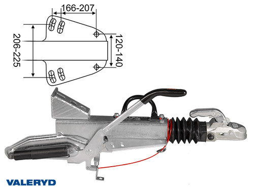 Overrun brake Knott, V, KFGL35-A, OE, 2700-3500Kg, with braket [2410047]