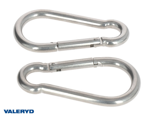 Carabiner DIN5299 C 8x80mm, 113Kg Stainless steel (2-pack) [6729063]