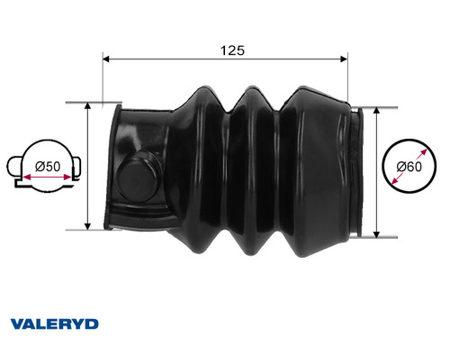 Rubber bellows fits Al-Ko 89- 50/60 L= 125 [2230006]