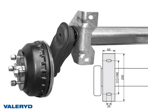 Axle AL-KO 1000kg 200x50/1200/1650/4x100 Axle AL-KO 1000kg 200x50/1200/1650/4x100