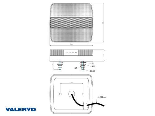 LED Tail light 4-function Ajba 12/24V 105x95x28mm [3010321]