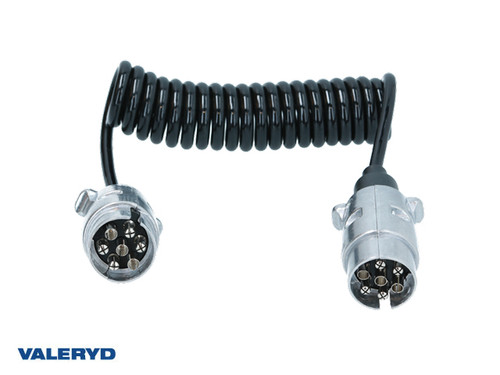 Trailer cable spiral 7-pin 1.5m aluminium [3200022]