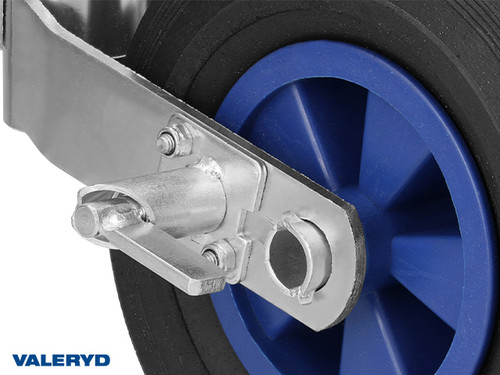 Jockey wheel Ø48 mm Plastic rim. Solid rubber wheel 200x50 mm with lock. Support load 150 kg