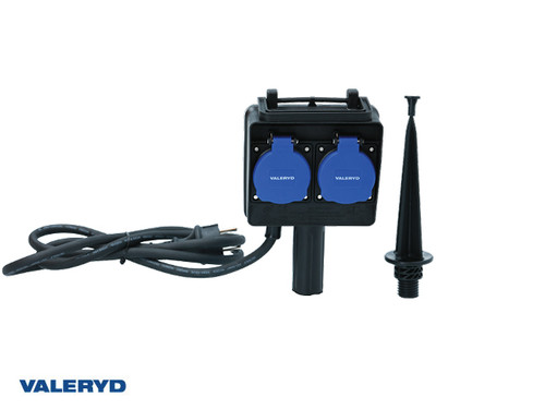 Power strip ground anchor w/ 2-way output IP44 [3060001]