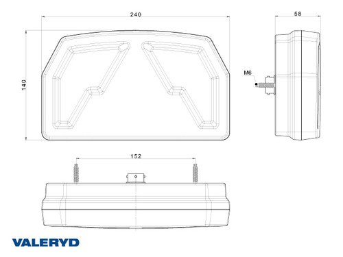 LED Svjetlo SCANDI-372 Pravo 240x140 mm 12-36V Bajonet 6-polni