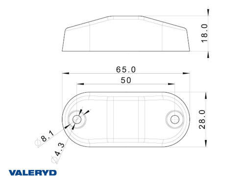 LED Side marking light Valeryd 65x28x18mm yellow 12-36V incl.150mm cable    [3170096]