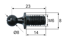 Ball stud Ø8; L=23; M6 [6890070]