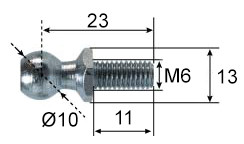 Ball stud stainless steel Ø10; L=23; M6 [6890074]