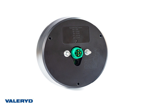 LED Taillight SCANDI-314 black Valeryd Right/Left Ø155×39mm 12-36V, bayonet connection 5-pol