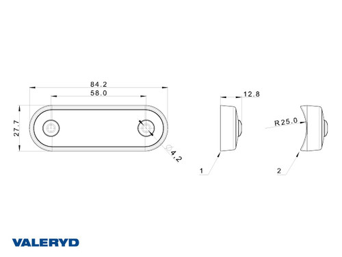 LED Position light Valeryd Arctic Night 84,2x27,7x12,8mm White/Yellow incl.150mm cable 