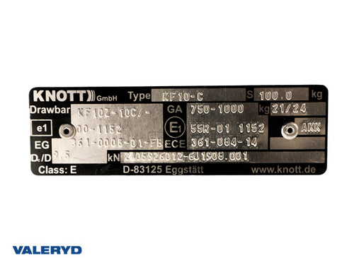 Overrun brake Knott KF10C 1000 kg