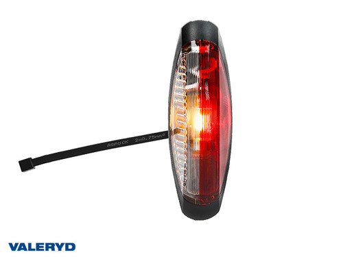 Aspöck Flexipoint II End outline marker Red/White 123x39x29.3mm with Cable [3230012]